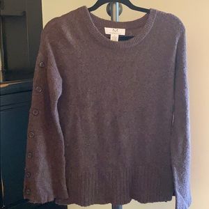 Brown belle button sleeve sweater